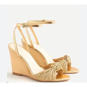 Loeffler Randall Rosalind Shoes Wedges Sandals Gold 9B